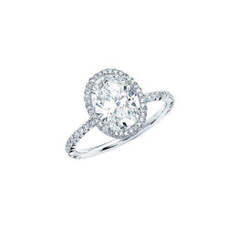 Ovale en ronde diamanten verlovingsring 5.30 karaat massief wit goud 14K