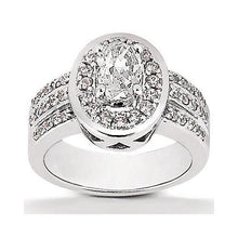 Afbeelding in Gallery-weergave laden, Ovale Echt Diamanten Halo Verlovingsring 2,51 Karaat Witgoud 14K Sieraden
