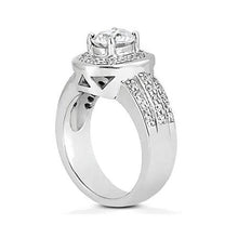 Afbeelding in Gallery-weergave laden, Ovale Echt Diamanten Halo Verlovingsring 2,51 Karaat Witgoud 14K Sieraden
