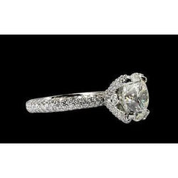 Pave Diamond Engagement Ring 3.75 karaat vrouwen 14K witgouden sieraden