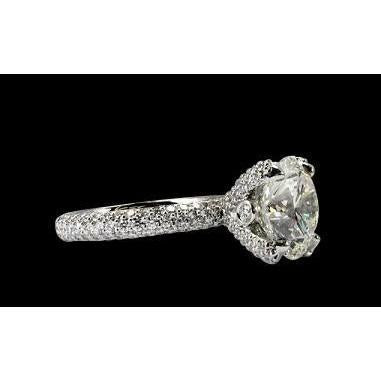 Pave Diamond Engagement Ring 3.75 karaat vrouwen 14K witgouden sieraden - harrychadent.nl