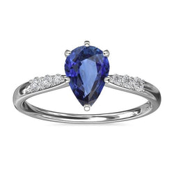 Peer Ceylon Sapphire Solitaire met accenten Ring 3 karaat sieraden