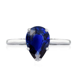 Peer Cut Solitaire Srilanka Sapphire Ring 2 karaat Prong Set sieraden