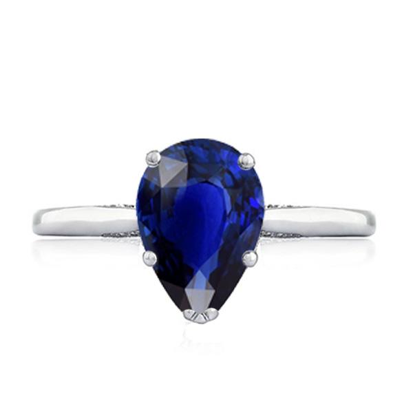 Peer Cut Solitaire Srilanka Sapphire Ring 2 karaat Prong Set sieraden - harrychadent.nl