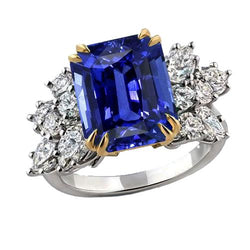 Peer Diamant & Blauwe Saffier Jubileum Trouwring 4,50 Karaat