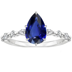 Peer Diamanten Jubileumring Met Blauwe Saffier Midden Goud 5 Karaat