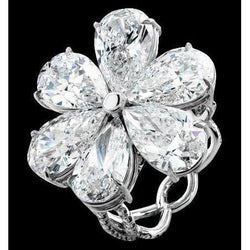Peer Diamanten Verlovingsring 5 Karaat Witgouden Bloemvorm Ring Nieuw