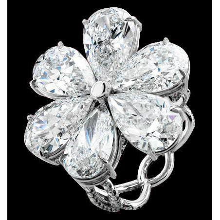Peer Diamanten Verlovingsring 5 Karaat Witgouden Bloemvorm Ring Nieuw - harrychadent.nl