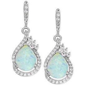 Peer Opaal Met Ronde Diamanten 11.30 Ct Dangle Oorbellen Wit Goud 14K - harrychadent.nl