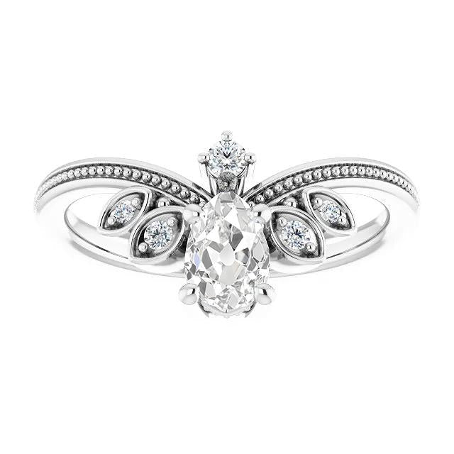 Peer Oude mijnwerker diamanten ring Enhancer-stijl met kralen 2.75 karaat sieraden - harrychadent.nl
