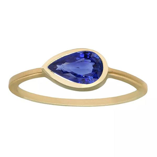 Peer Solitaire Jubileumring Ceylon Sapphire 2 Karaat Goud - harrychadent.nl