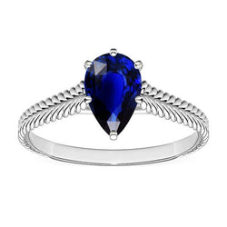 Peer Solitaire Sri Lankaanse saffier dames edelsteen ring 1,50 karaat