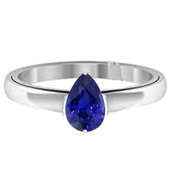 Peer Solitaire natuurlijke blauwe saffier ring 1,50 karaat