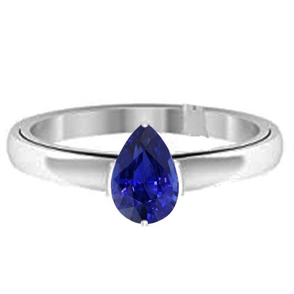 Peer Solitaire natuurlijke blauwe saffier ring 1,50 karaat - harrychadent.nl