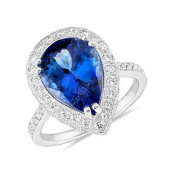 Peer Tanzaniet en diamanten trouwring goud 2,25 karaat sieraden