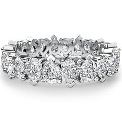 Peergeslepen uit de aarde gewonnen diamanten eeuwigheidsring 11 karaat Witgoud 14K
