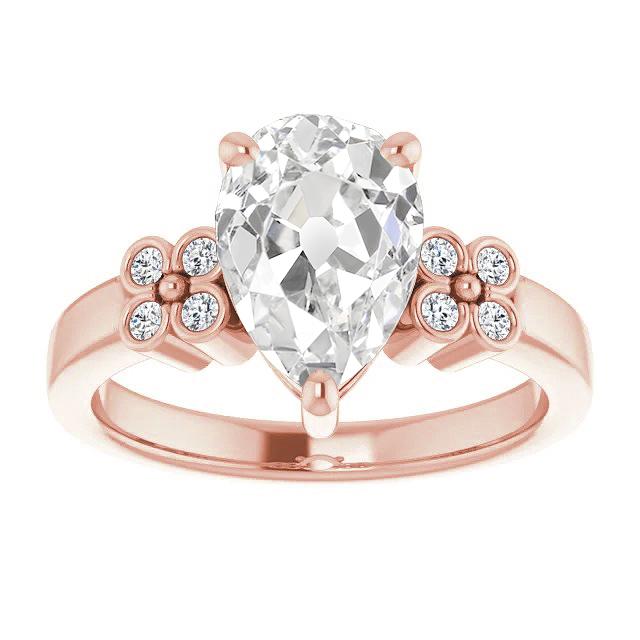 Peer oude mijn geslepen diamanten ring bloemen stijl sieraden 5,50 karaat - harrychadent.nl