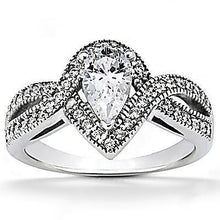 Afbeelding in Gallery-weergave laden, Peer Echt Diamanten Verlovingsring 1,25 Karaat Gedraaide Schacht Accent WG 14K
