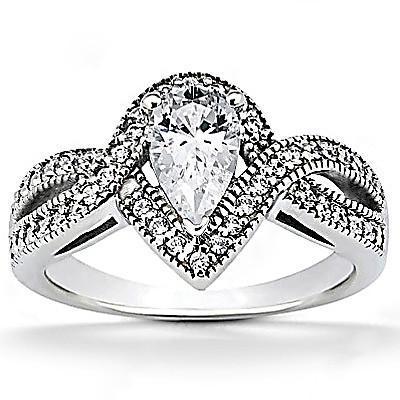 Peer Echt Diamanten Verlovingsring 1,25 Karaat Gedraaide Schacht Accent WG 14K
