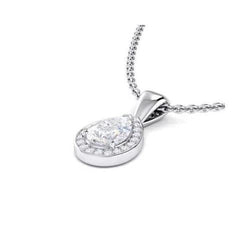 Peer & Ronde Echt Diamanten Halsketting Hanger 1.70 Karaat Witgoud 14K