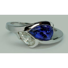 Afbeelding in Gallery-weergave laden, Peervorm Infinity Tanzaniet en diamanten ring 2,25 ct. Goud 14K - harrychadent.nl

