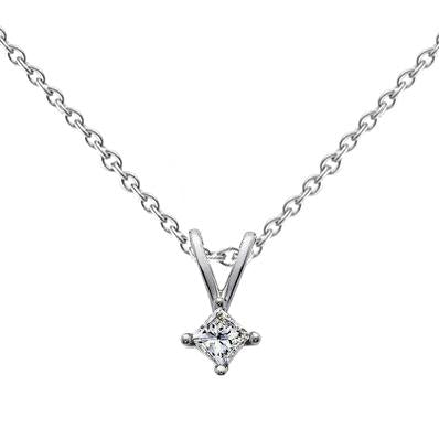 Prachtige 1 karaat solitaire diamanten halsketting hanger goud wit 14K - harrychadent.nl