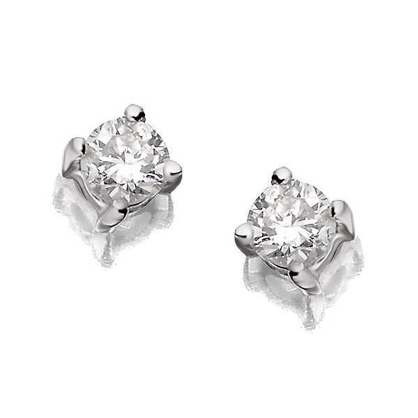 Prachtige 1.10 karaat diamanten oorknopjes goud wit 14K - harrychadent.nl