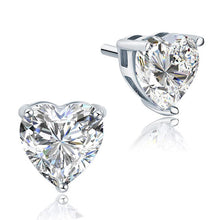 Afbeelding in Gallery-weergave laden, Prachtige 2 karaats hart geslepen diamanten dames oorbel wit goud 14K - harrychadent.nl
