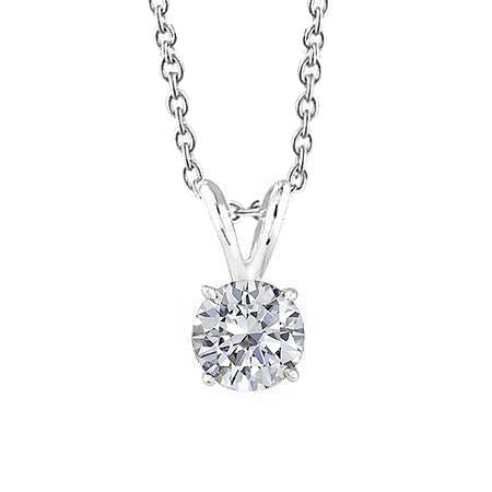 Prachtige 3 ct Solitaire ronde geslepen diamanten hanger ketting wit goud - harrychadent.nl