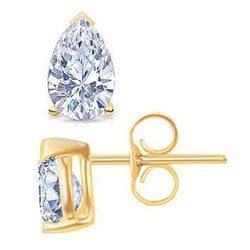 Prachtige 3 karaats diamanten Stud Earring Geel gouden paar Earring