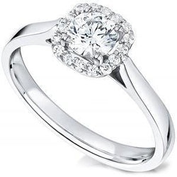 Prachtige briljant geslepen diamanten ring van 1,75 karaat witgoud Halo