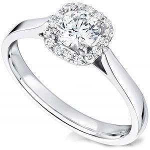 Prachtige briljant geslepen diamanten ring van 1,75 karaat witgoud Halo - harrychadent.nl