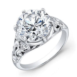 Prachtige diamanten Solitaire verlovingsring 5 karaat witgoud 14K