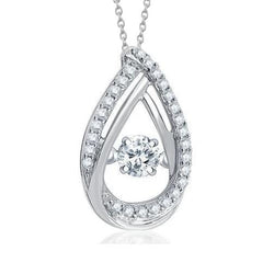 Prachtige ronde briljant geslepen diamanten hanger ketting 1,18 ct. WG 14K
