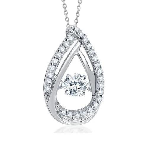 Prachtige ronde briljant geslepen diamanten hanger ketting 1,18 ct. WG 14K - harrychadent.nl