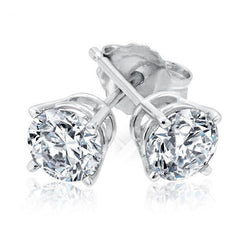 Prachtige ronde diamanten dames fijne oorbellen 2 karaat wit goud 14K