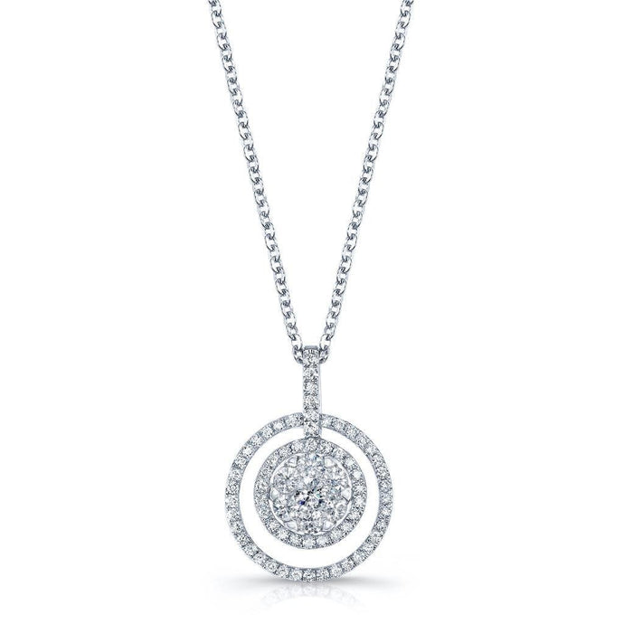 Prachtige ronde diamanten hanger ketting 2 karaat witgoud - harrychadent.nl