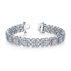 Prachtige ronde geslepen 12,20 ct diamanten bloeiende schoonheid armband wit