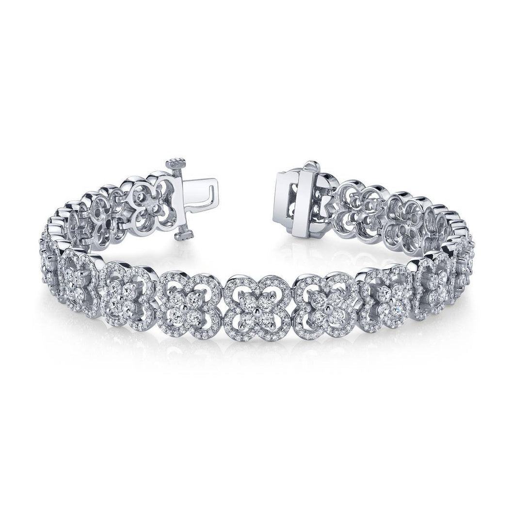 Prachtige ronde geslepen 12,20 ct diamanten bloeiende schoonheid armband wit - harrychadent.nl