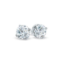 Prachtige ronde geslepen 2 ct diamanten dame oorknopjes 14K wit goud