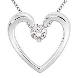 Prachtige ronde geslepen diamanten hart hanger 1.25 ct witgouden sieraden