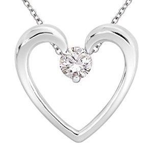Prachtige ronde geslepen diamanten hart hanger 1.25 ct witgouden sieraden - harrychadent.nl