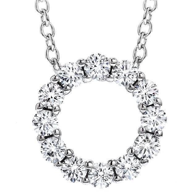 Prachtige ronde halsketting met diamanten hanger, 2,40 ct. Wit goud 14K - harrychadent.nl