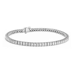 Prachtige Prinses Echt Diamanten Tennisarmband Wit Goud 7 Karaat