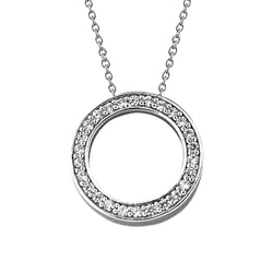 Prachtige Ronde Echt Diamanten Cirkel Hanger Ketting 2,50 Ct. Wit Goud 14K