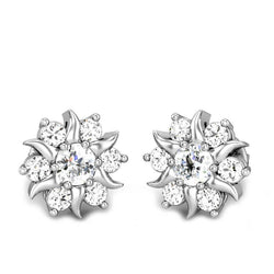 Prachtige Ronde Geslepen 3,40 ct Echt Diamanten Bloem Stijl Studs Halo Oorbellen