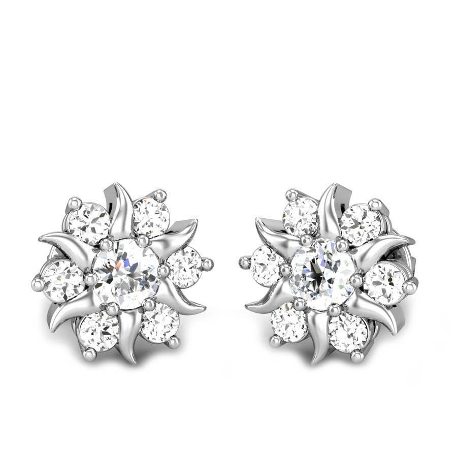 Prachtige Ronde Geslepen 3,40 ct Echt Diamanten Bloem Stijl Studs Halo Oorbellen - harrychadent.nl