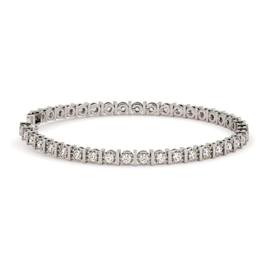 Prachtige Ronde Geslepen Echt Diamanten Tennisarmbandjuwelen 4,20 Ct Witgoud