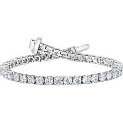 Prachtige Ronde Griffen Set Echt Diamanten Tennisarmband Massief Goud 7,5 ct