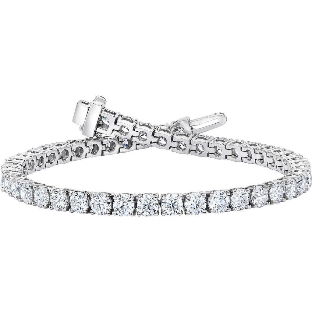 Prachtige Ronde Griffen Set Echt Diamanten Tennisarmband Massief Goud 7,5 ct - harrychadent.nl